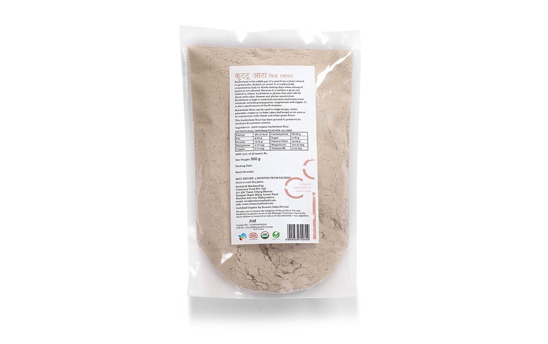 Conscious Food Buckwheat Flour Organic    Pack  500 grams
